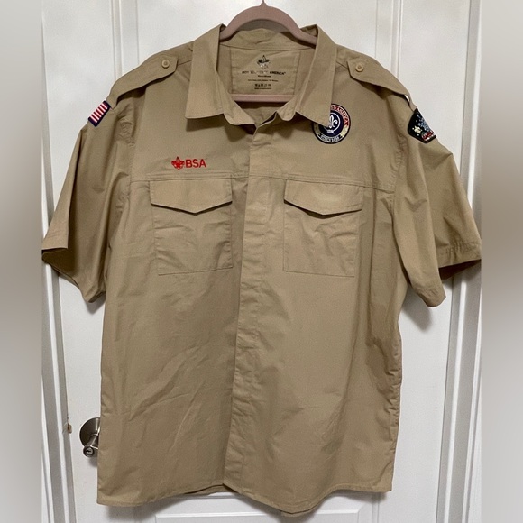 Boy Scouts of America BSA Men's Shirt 2-XLarge XXL Sewn Patches Austin Gorpcore - Picture 2 of 12